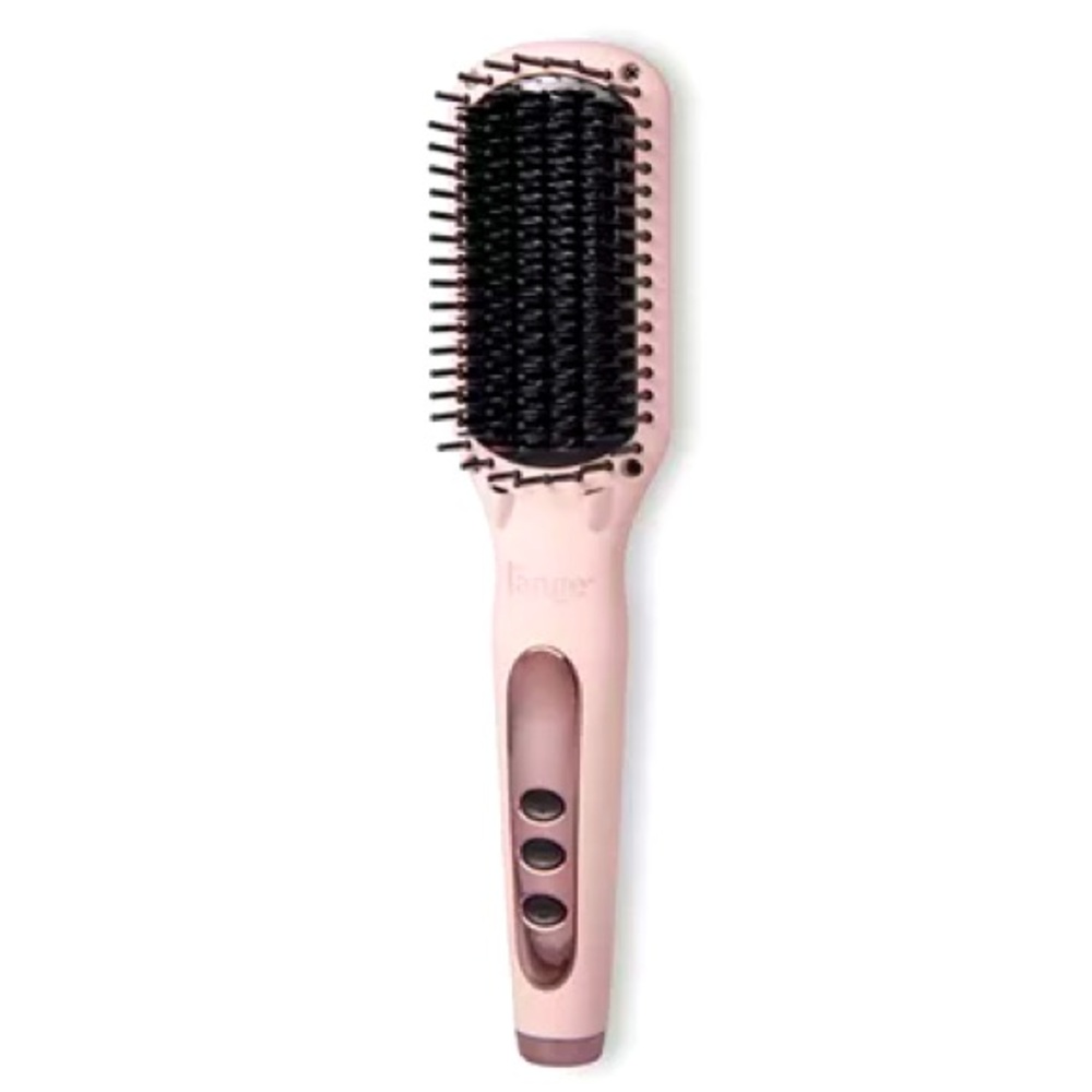 LANGE Le Vite Pink Ceramic Straightening Brush Hair Styling Tool Flat Iron